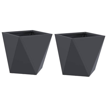 Vidaxl plantenbak 2 pcs antraciet 30 x 30 x 30 cm staal