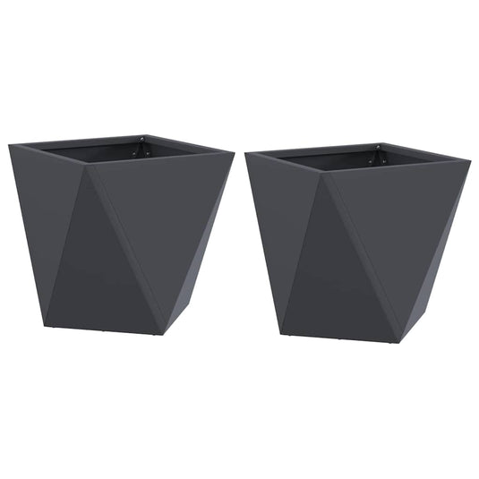 Vidaxl plantenbak 2 pcs antraciet 30 x 30 x 30 cm staal