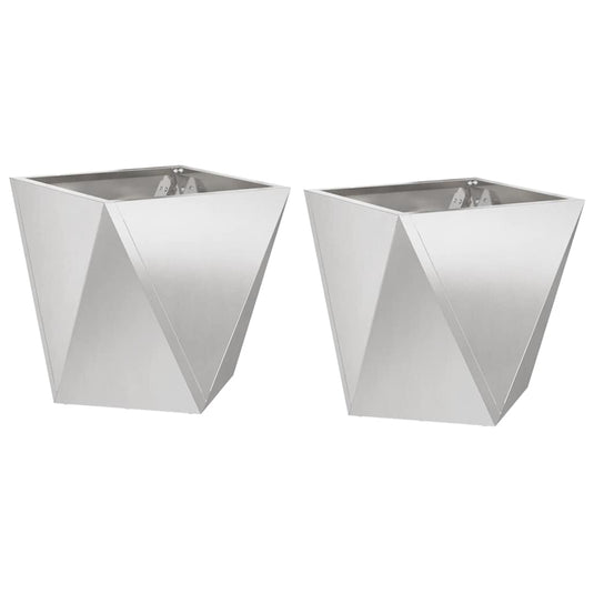 Vidaxl plantenbak 2 pcs zilver 30 x 30 x 30 cm roestvrij staal