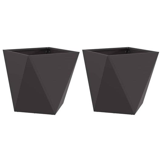 Vidaxl plantenbak 2 pcs zwart 40 x 40 x 40 cm staal
