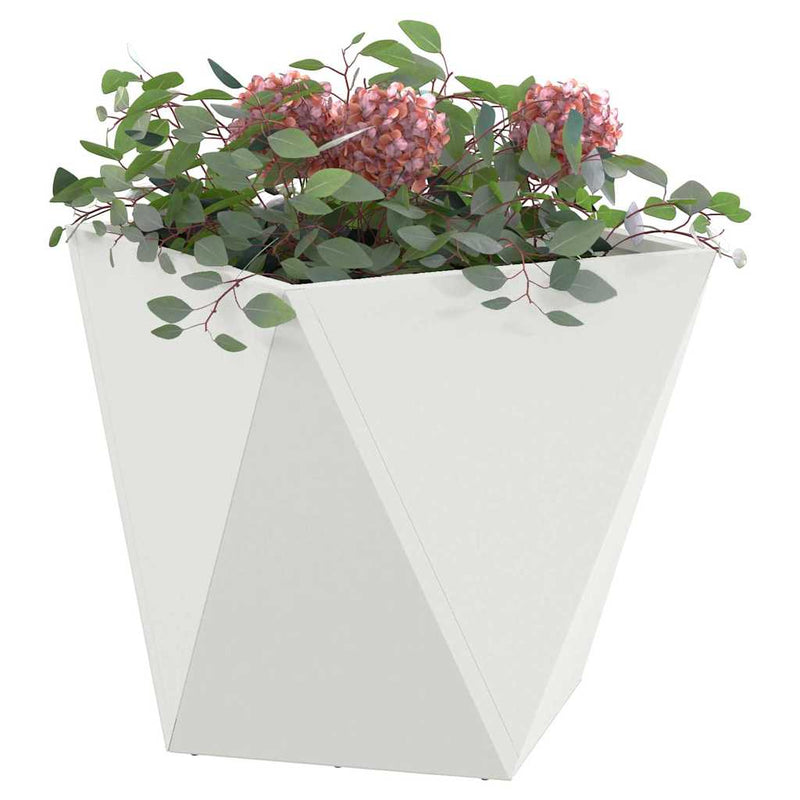 Afbeelding laden in galerijviewer, Vidaxl plantenbak wit 40 x 40 x 40 cm staal
