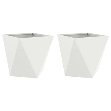 Vidaxl plantenbak 2 pcs wit 40 x 40 x 40 cm staal