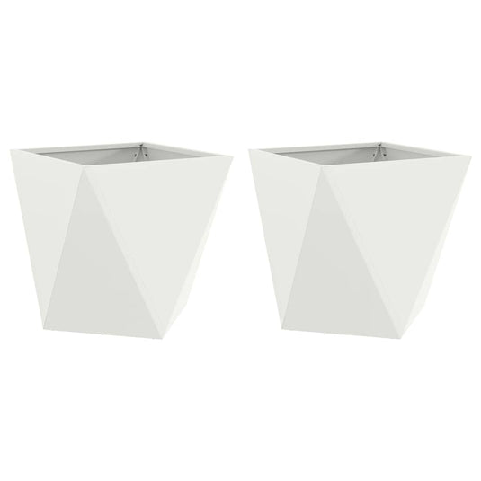 Vidaxl plantenbak 2 pcs wit 40 x 40 x 40 cm staal