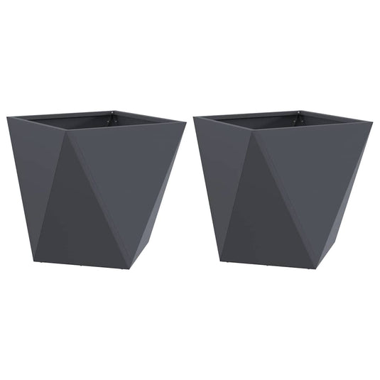 Vidaxl plantenbak 2 pcs antraciet 40 x 40 x 40 cm staal