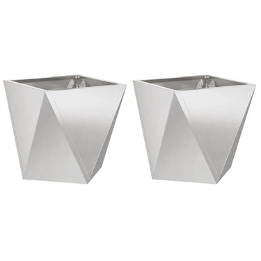 Vidaxl plantenbak 2 pcs zilver 50 x 50 x 50 cm roestvrij staal