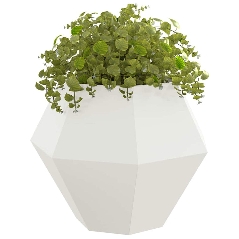 Afbeelding laden in galerijviewer, Vidaxl plantenbak 2 pcs wit 100 x 100 x 80 cm staal
