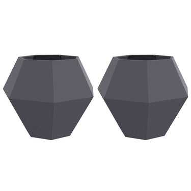 Vidaxl plantenbak 2 pcs antraciet 100 x 100 x 80 cm staal