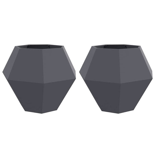 Vidaxl plantenbak 2 pcs antraciet 100 x 100 x 80 cm staal
