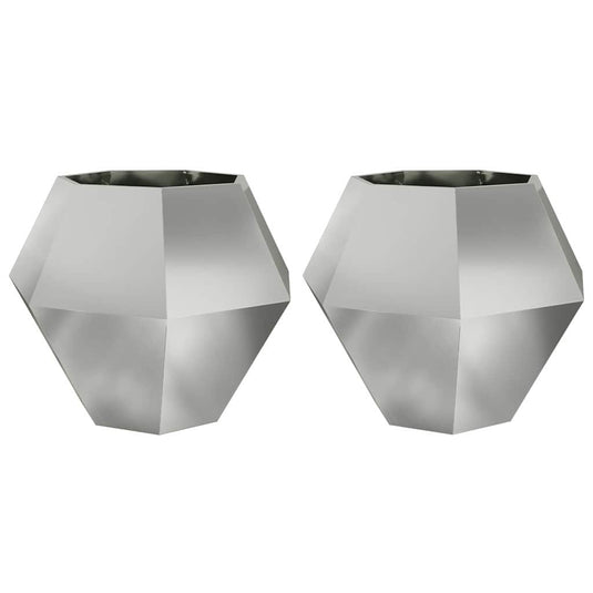 Vidaxl plantenbak 2 pcs zilver 100 x 100 x 80 cm gegalvaniseerd staal