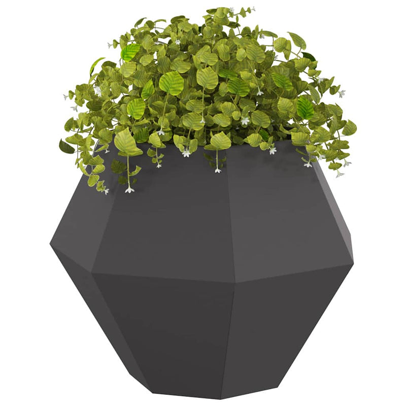 Afbeelding laden in galerijviewer, Vidaxl plantenbak 2 pcs zwart 75 x 75 x 60 cm staal
