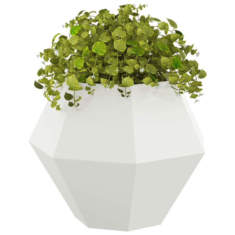 Afbeelding laden in galerijviewer, Vidaxl plantenbak 2 pcs wit 75 x 75 x 60 cm staal
