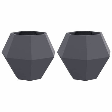 Vidaxl plantenbak 2 pcs antraciet 75 x 75 x 60 cm staal