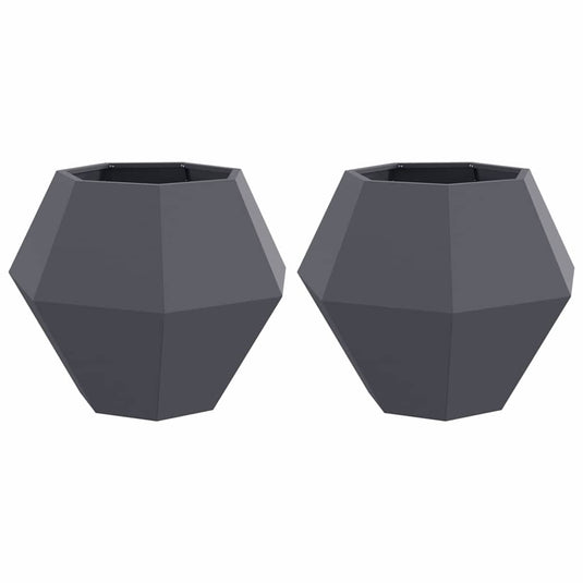 Vidaxl plantenbak 2 pcs antraciet 75 x 75 x 60 cm staal