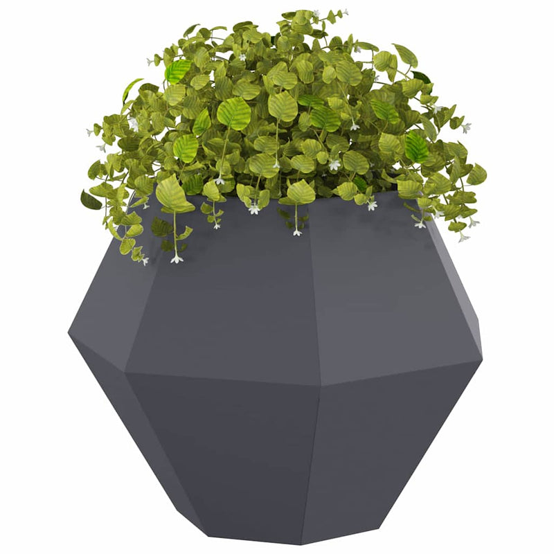 Afbeelding laden in galerijviewer, Vidaxl plantenbak 2 pcs antraciet 75 x 75 x 60 cm staal
