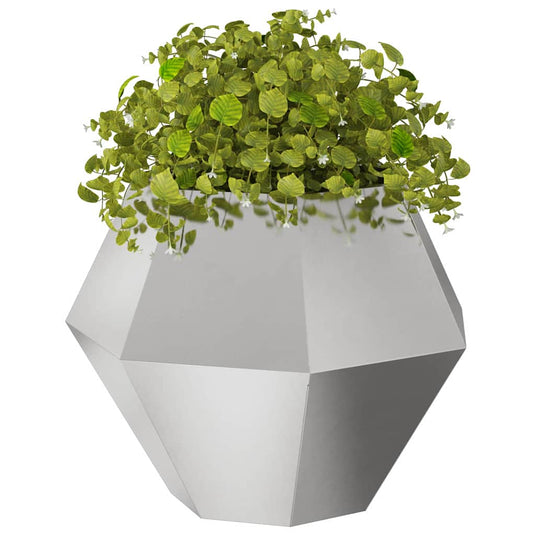 Vidaxl plantenbak 2 pcs zilver 75 x 75 x 60 cm roestvrij staal