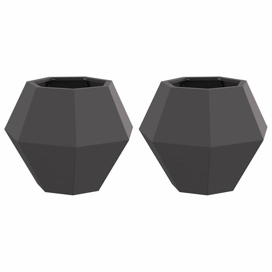 Vidaxl plantenbak 2 pcs zwart 50 x 50 x 40 cm staal