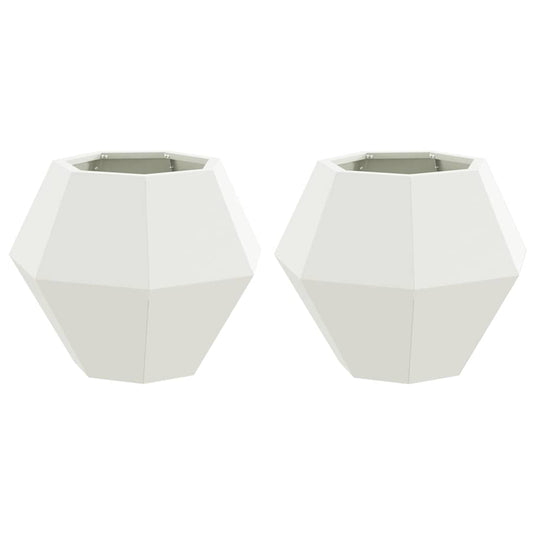 Vidaxl plantenbak 2 pcs wit 50 x 50 x 40 cm staal