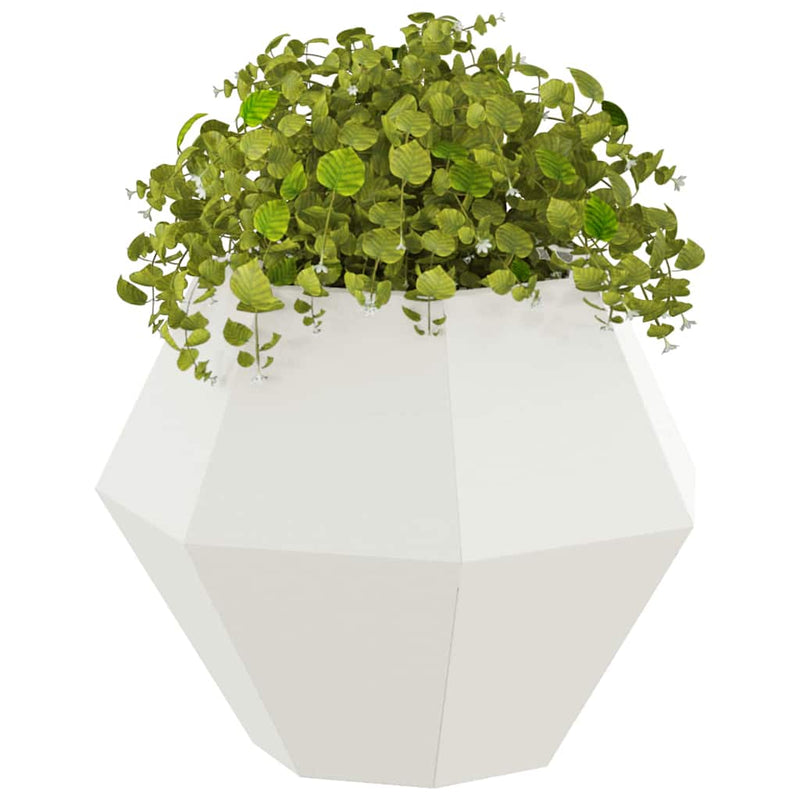Afbeelding laden in galerijviewer, Vidaxl plantenbak 2 pcs wit 50 x 50 x 40 cm staal
