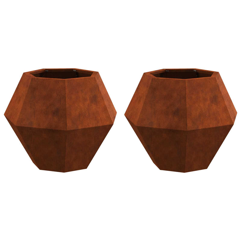 Afbeelding laden in galerijviewer, Vidaxl plantenbak 2 pcs roestig 50 x 50 x 40 cm cortenstaal
