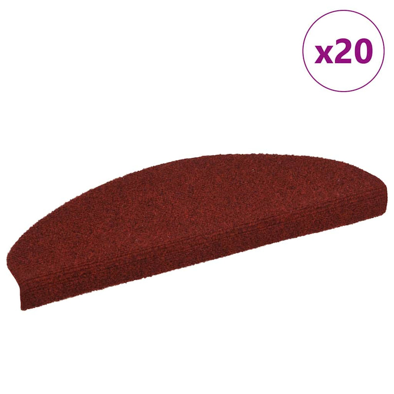 Afbeelding laden in galerijviewer, Vidaxl trapmatten zelfklevend 20 stuks 65x21x4 cm bordeaux rood
