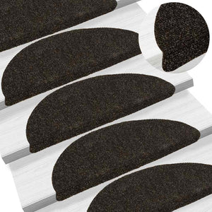 Vidaxl trapmatten zelfklevend 20 stuks 56x17x3 cm donkerbruin halfrond
