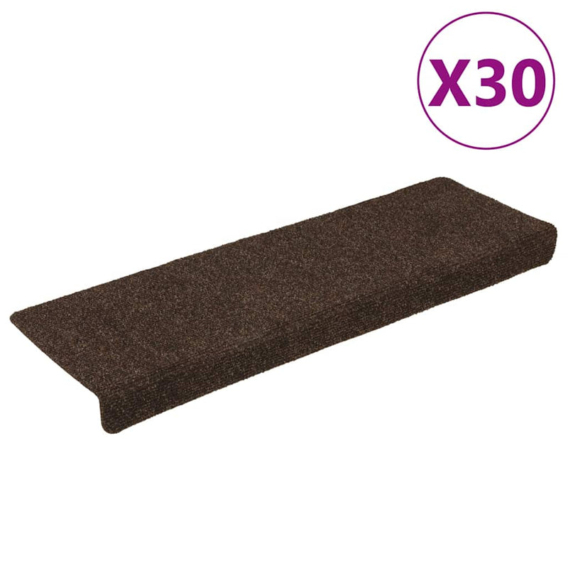 Afbeelding laden in galerijviewer, Vidaxl trapmatten zelfklevend 30 stuks 65x21x4 cm bruin rechthoekige rand
