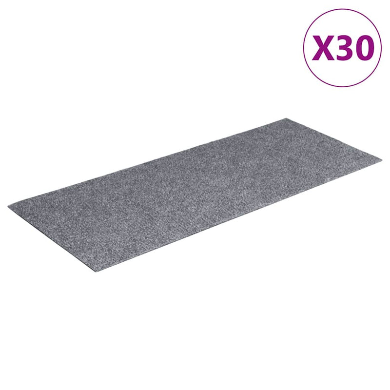 Afbeelding laden in galerijviewer, Vidaxl trapmatten zelfklevend 30 stuks 60x25 cm lichtgrijs rechthoekig
