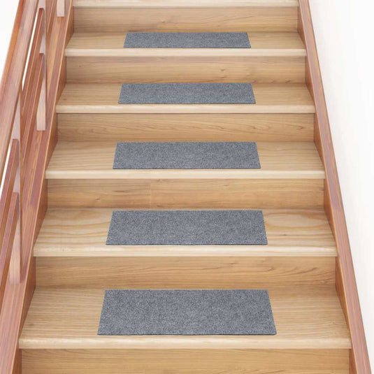 Vidaxl trapmatten zelfklevend 30 stuks 60x25 cm lichtgrijs rechthoekig