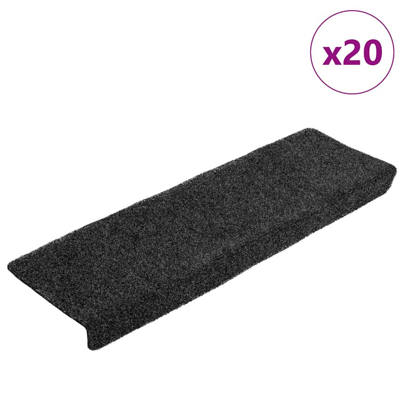 Afbeelding laden in galerijviewer, Vidaxl trapmatten zelfklevend 20 stuks 65x21x4 cm grijs rechthoekige rand
