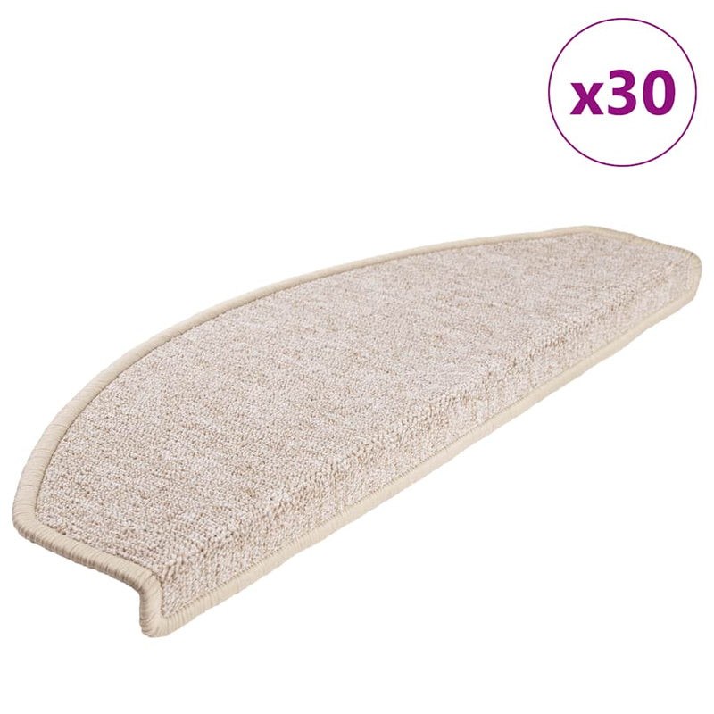 Afbeelding laden in galerijviewer, Vidaxl trapmatten 30 st 65x24x4 cm taupe halfrond groot
