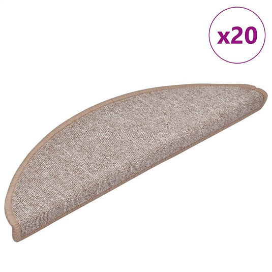 Vidaxl trapmatten 20 st 56x17x3 cm lichtbruin halfrond