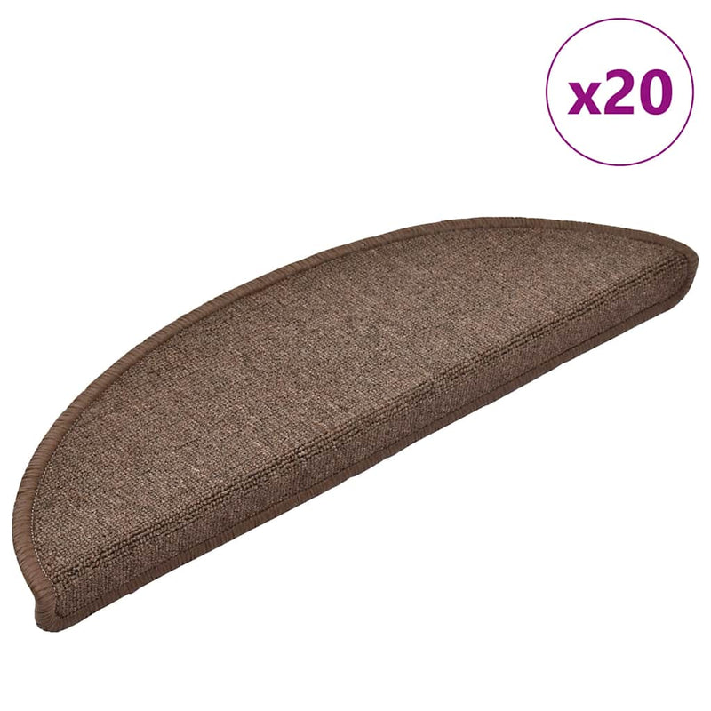 Afbeelding laden in galerijviewer, Vidaxl trapmatten 20 st 56x17x3 cm koffiebruin halfrond
