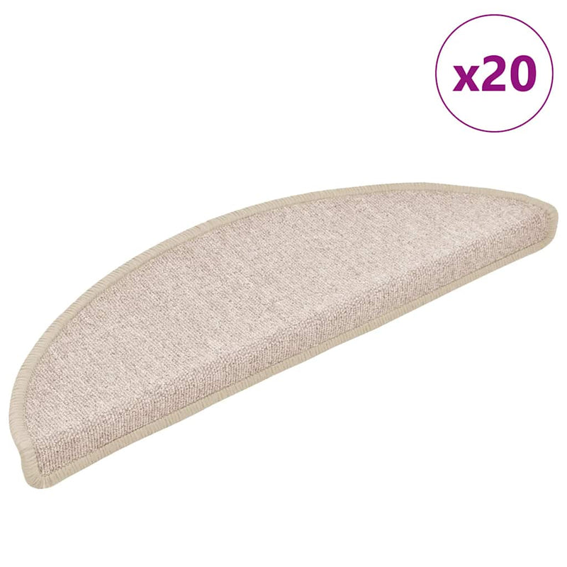Afbeelding laden in galerijviewer, Vidaxl trapmatten 20 st 56x17x3 cm taupe halfrond
