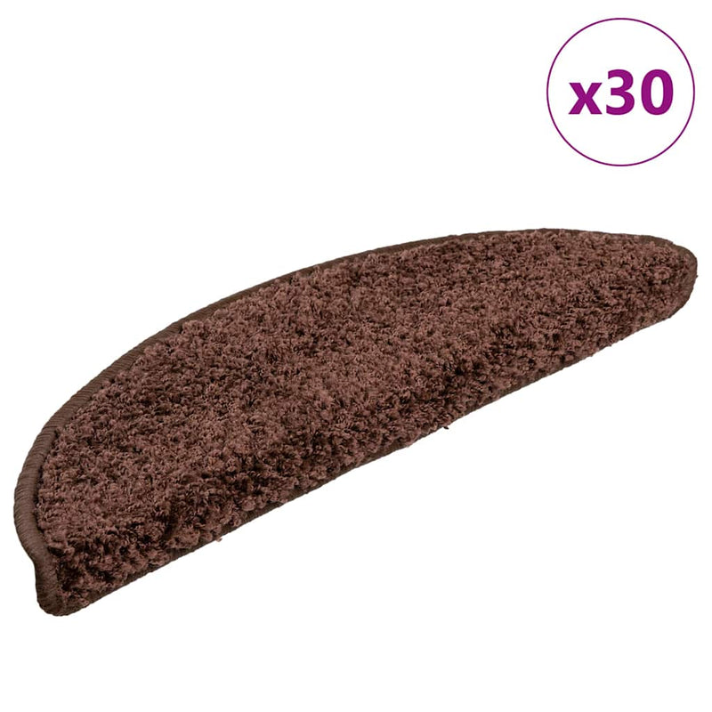 Afbeelding laden in galerijviewer, Vidaxl trapmatten 30 st 56x17x3 cm bruin halfrond
