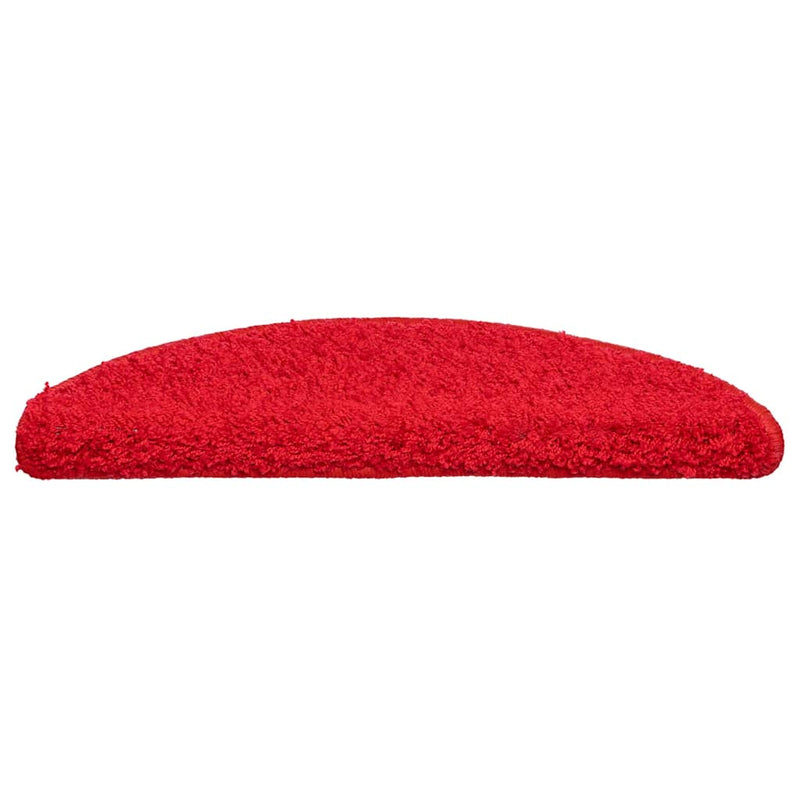 Afbeelding laden in galerijviewer, Vidaxl trapmatten 30 st 56x17x3 cm rood halfrond
