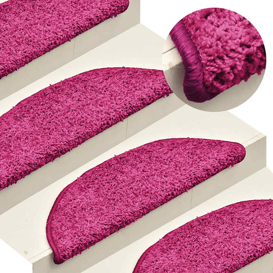 Vidaxl trapmatten 30 st 56x17x3 cm roze halfrond