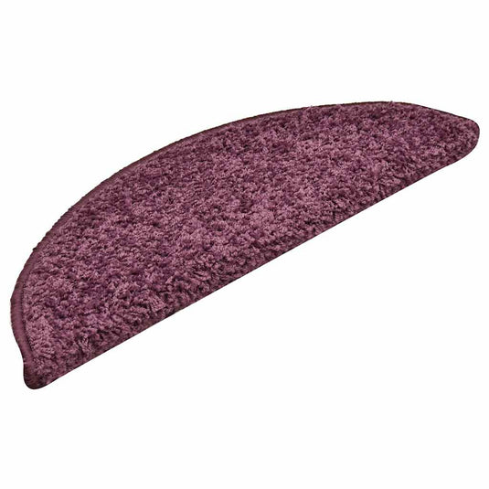 Vidaxl trapmatten 30 st 56x17x3 cm donkerpaars halfrond