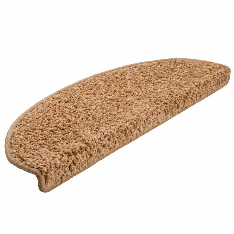 Afbeelding laden in galerijviewer, Vidaxl trapmatten 30 st 65x21x4 cm beige halfrond groot
