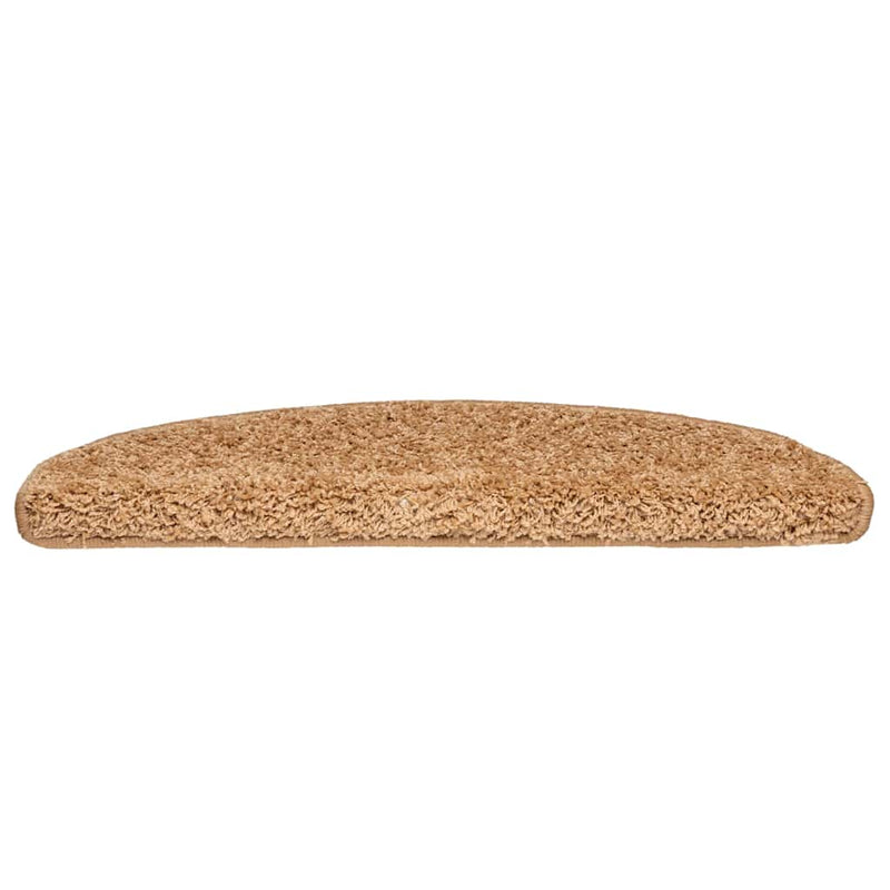 Afbeelding laden in galerijviewer, Vidaxl trapmatten 30 st 65x21x4 cm beige halfrond groot
