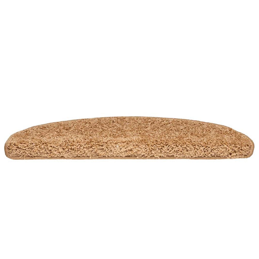 Vidaxl trapmatten 30 st 65x21x4 cm beige halfrond groot