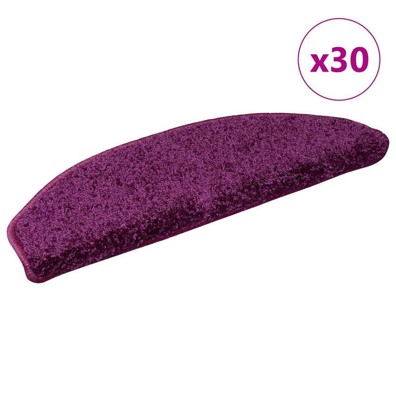 Afbeelding laden in galerijviewer, Vidaxl trapmatten 30 st 65x21x4 cm violet halfrond groot
