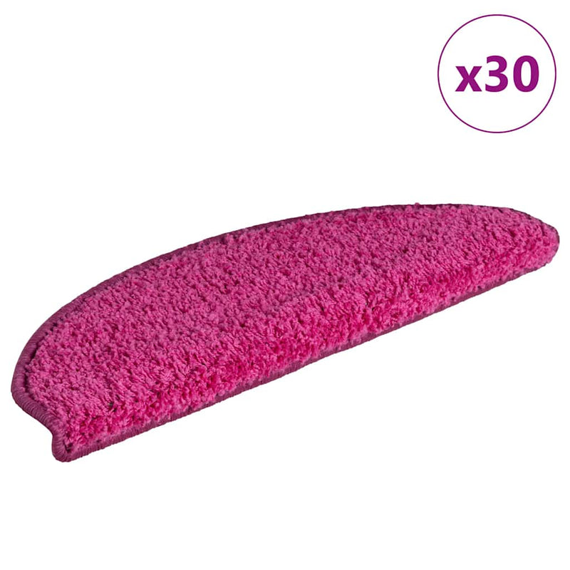 Afbeelding laden in galerijviewer, Vidaxl trapmatten 30 stuks 65x21x4 cm roze halfrond groot
