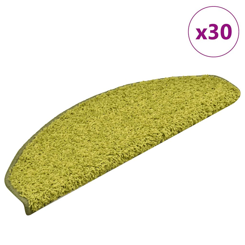 Afbeelding laden in galerijviewer, Vidaxl trapmatten 30 stuks 65x21x4 cm groen halfrond groot

