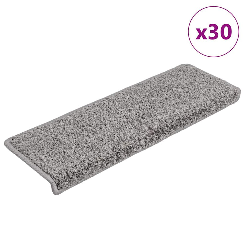Afbeelding laden in galerijviewer, Vidaxl trapmatten 30 st 65x21x4 cm grijs rechthoekige rand
