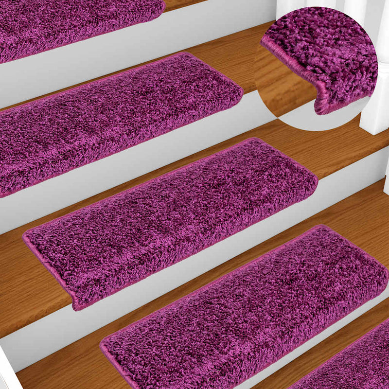 Afbeelding laden in galerijviewer, Vidaxl trapmatten 30 st 65x21x4 cm violet rechthoekige rand
