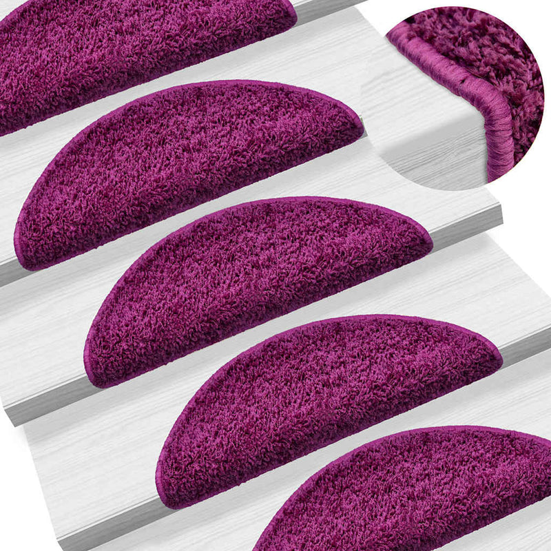 Afbeelding laden in galerijviewer, Vidaxl trapmatten 20 st 56x17x3 cm violet halfrond
