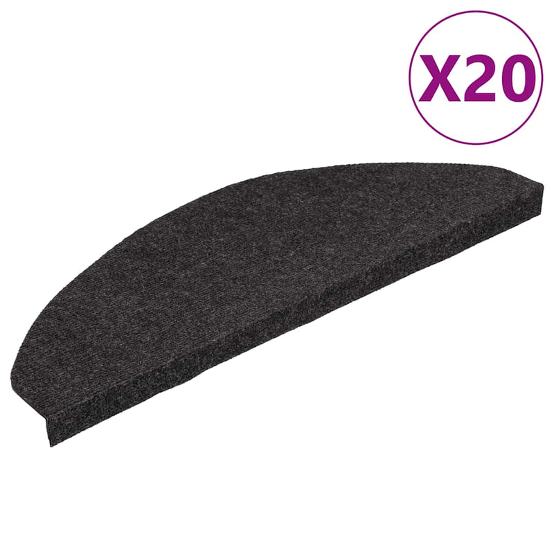 Afbeelding laden in galerijviewer, Vidaxl trapmatten zelfklevend 20 st 65x22,5x3,5 cm zwart
