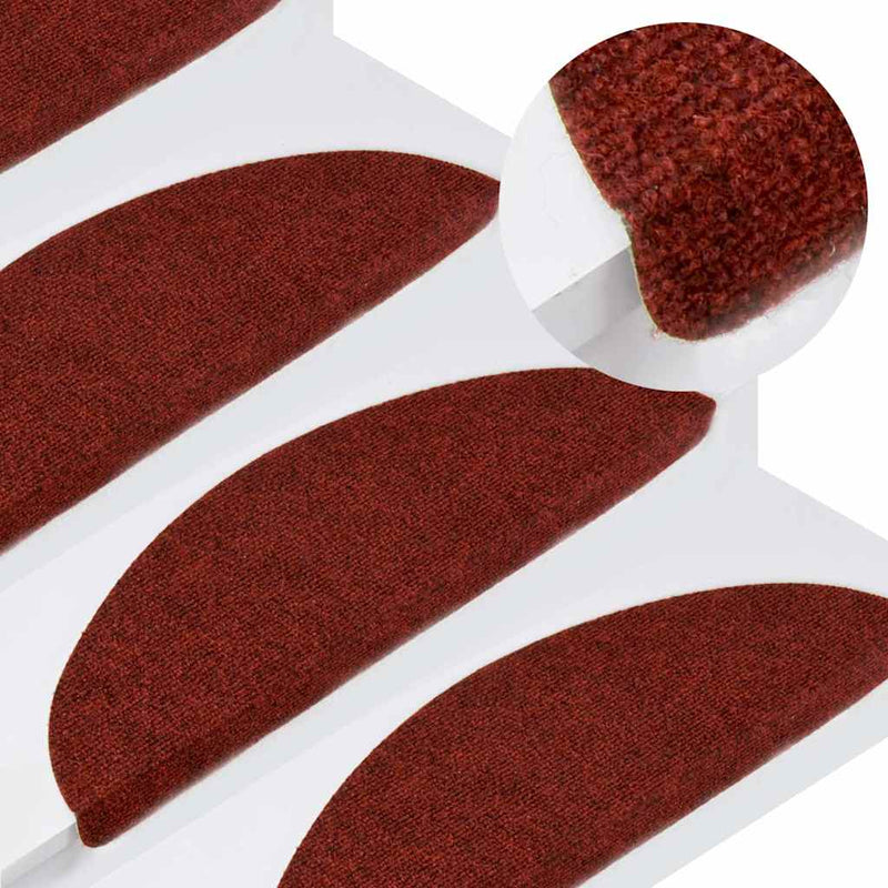 Afbeelding laden in galerijviewer, Vidaxl trapmatten zelfklevend 30 st 56x17x3 cm rood
