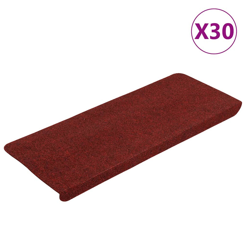Afbeelding laden in galerijviewer, Vidaxl trapmatten zelfklevend 30 st 65x22,5x3,5 cm rood
