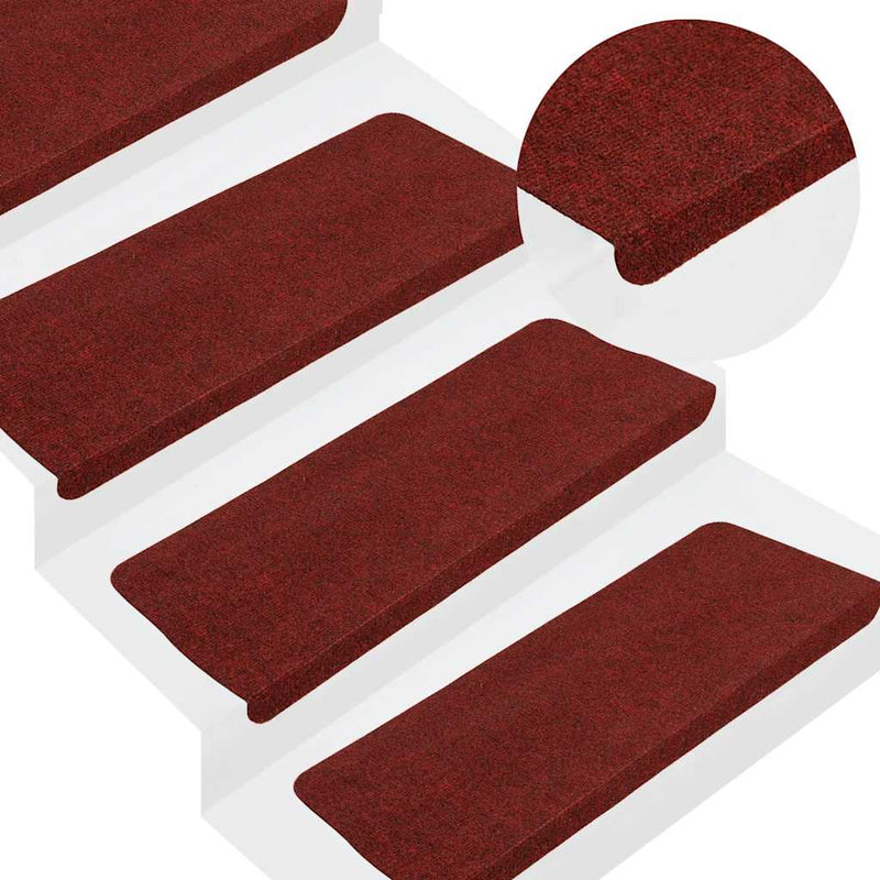 Afbeelding laden in galerijviewer, Vidaxl trapmatten zelfklevend 30 st 65x22,5x3,5 cm rood
